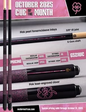 IN STOCK, McDermott G521  WC Pool Cue w/ 12.75mm G-Core Shaft, FREE HARD CASE