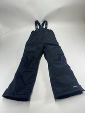 Lands End Youth Bib Overalls Snow Pants Black Size 7 Grow-A-Longs