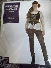 Shipwrecked Pirate Costume Girl Medium 8-10 Halloween Cosplay Dress Up
