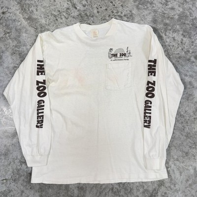 Vintage The Zoo Gallery Shirt Mens Large White Long Sleeve Pocket Florida 90s