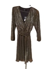 Simply Vera Women's Dress Size Medium - Black/Silver Long Sleeve Stretch