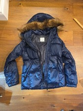 S13/NYC Girls Navy Blue Puffer Jacket with Faux Fur Hood