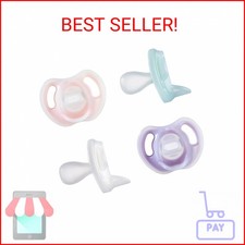 Tommee Tippee Ultra-Light Silicone Pacifier, 0-6 Months, Symmetrical One-Piece D