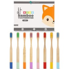 - Kids Bamboo Toothbrush - Child Size Soft BPA Free Color Safe Bristles 8 Pack 
