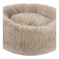 Hundebett Katzenbett Rund Flauschig Donut Waschbar 40X40 Cm PlüSch Light Brown