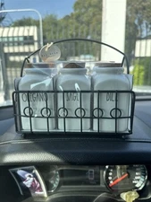 Rae Dunn Spice Rack and Jars Set Of 6 Cork Tops Artisan Collection by Magenta