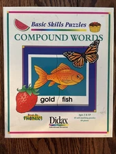 Didax Phonics Basic Skills Puzzles - COMPOUND WORDS - Classroom Puzzle