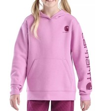Carhartt Girls' Graphic Sweatshirt Hoodie Sz. M-10 NEW TS7131-G PINK