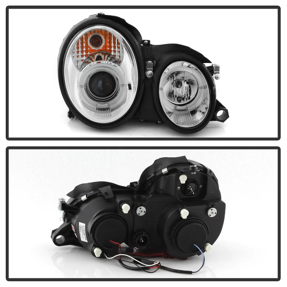 1998-2002 Mercedes W208 CLK320/430/55 AMG LED Dual Halo Projector Headlights Set - Image 4 of 4