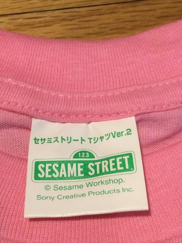 NOS vintage 90s SESAME STREET t shirt L Elmo pink Japan anime muppet - Picture 5 of 6