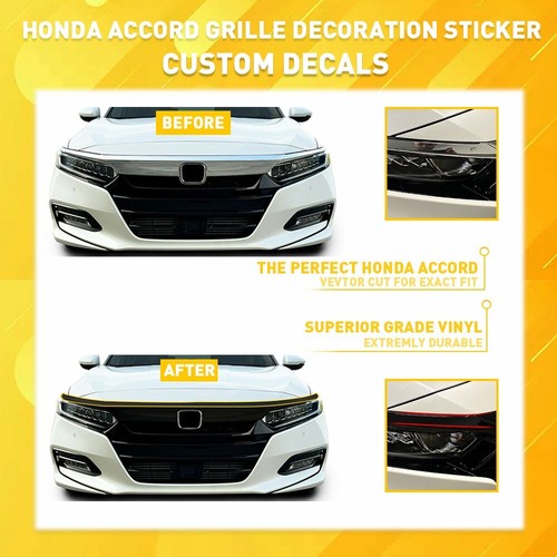 Chrome Blackout Delete Overlay 2018-20 for Honda Accord Front Grill Trim EXD - Picture 4 of 12