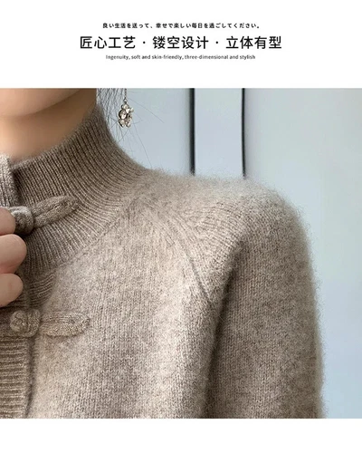 Women Half-high Collar Knitted Basic Sweater Pullover Autumn Winter Soft Top - Bild 16 von 29