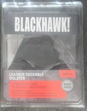 BLACKHAWK! LEATHER TUCKABLE SPRINGFIELD XDS W/ OR W/OUT LASER GUARD RH SIZE 34