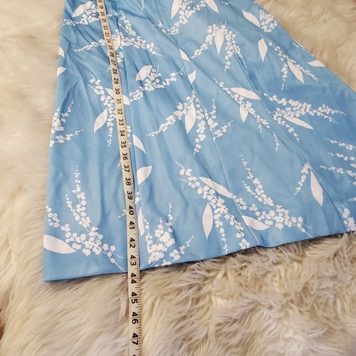 Vintage Women Robe Nightgown Size Small Blue Floral Short Sleeves Pullover Gown - Picture 10 of 11