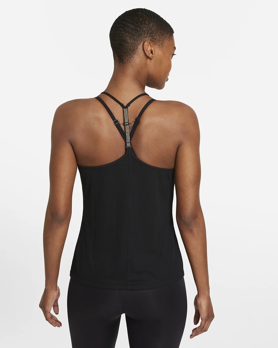 Nike Women's Black/Metallic Gold Femme Elastika Tank (DA0897