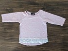 Size 5 Jenna & Jessie Pink Lace Top 3/4 Sleeve Shirt Heather Sweater — photo 1