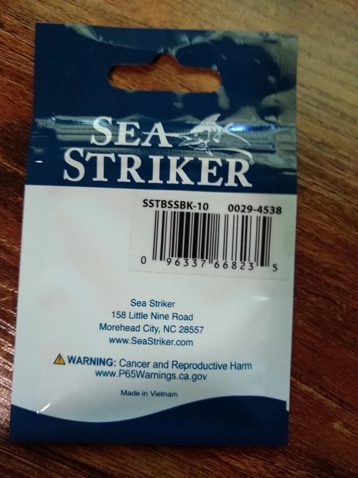 SEA STRIKER BARRIL TRENZADO GIRATORIO TALLA 10 CON BROCHE DE SEGURIDAD NEGRO 8 PK Foto 2 de 3