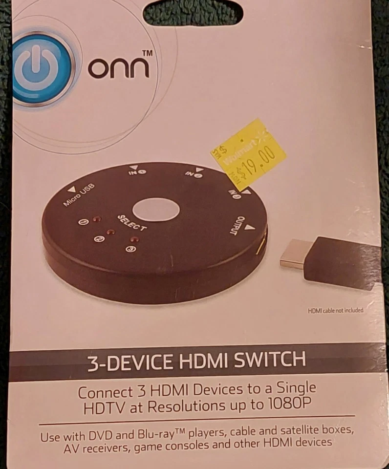 Brand New onn ONA17AV003 3-device HDMI Switch, Resolutions Up to 1080P - Image 4 of 4