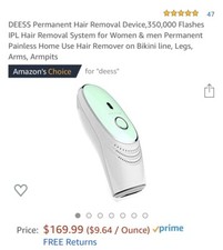 DEESS Permanent Hair Removal Device,350,000 Flashes IPL Hair Removal System