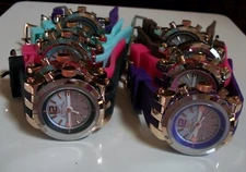 Men Brown, Purple, Pink, Black, Mint Silicone Band Fashion Casual Hip Hop Watch