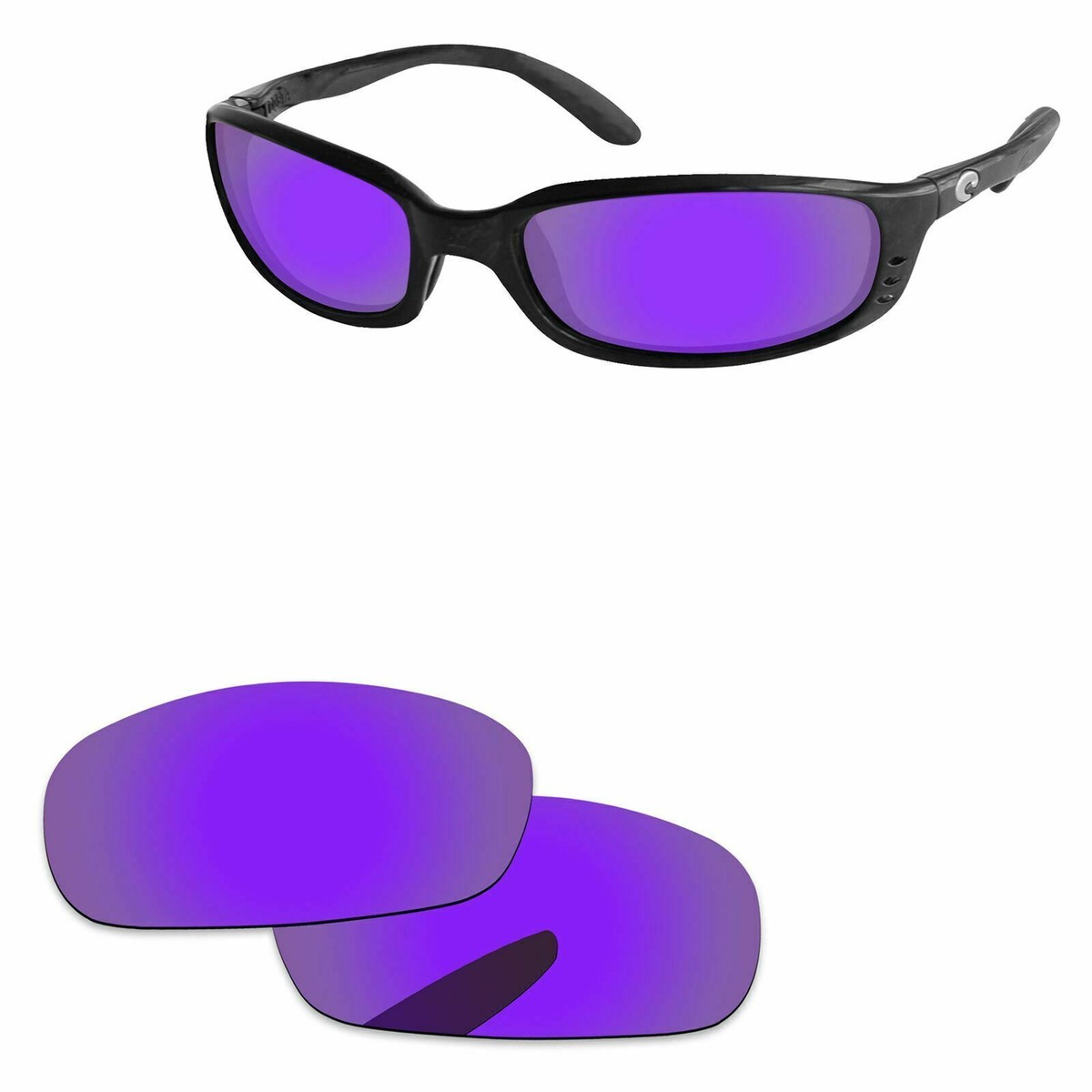 Lenslog Plasma Purple Polarized Replacement Lenses For-Costa Del