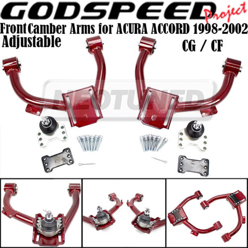 For 98-02 HONDA ACCORD CG CF Godspeed Adjustable Front Upper Camber Arm Kit Set - Picture 1 of 9