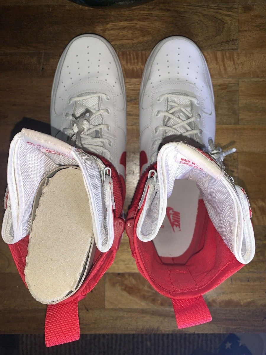 nike sf air force 1 high white university red