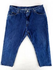 Vintage Wrangler 42x30 Blue Jeans Classic Denim Dark Stone Wash Work Casual