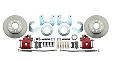 Mopar 8 34 Inch A B E Rear End Standard Disc Brake Conversion Red Calipers