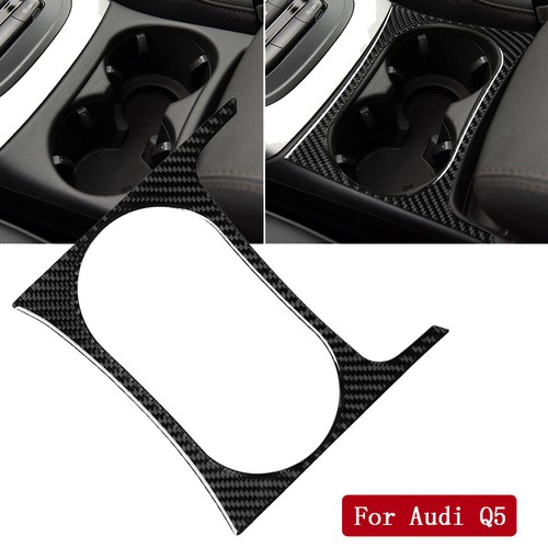 Carbon Fiber Central Cup Holder Cover Trim For Audi Q5 20102018 & SQ5