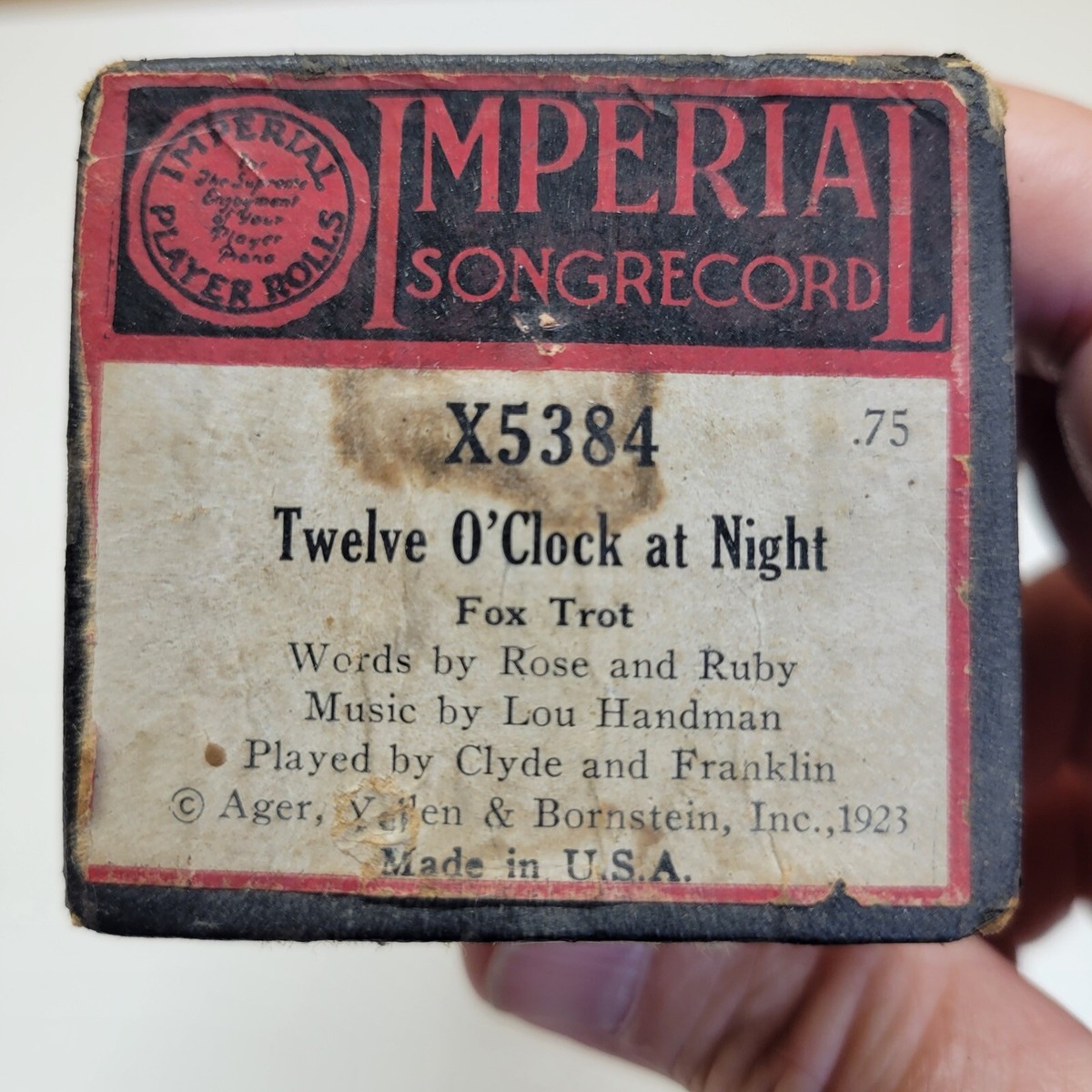 Imperial SongRecord X5384 - Twelve O'Clock At Night ~ Fox