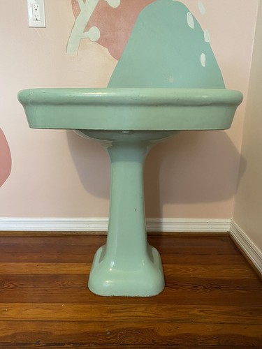 Antique Kohler 1952 Spring green Pedestal Sink