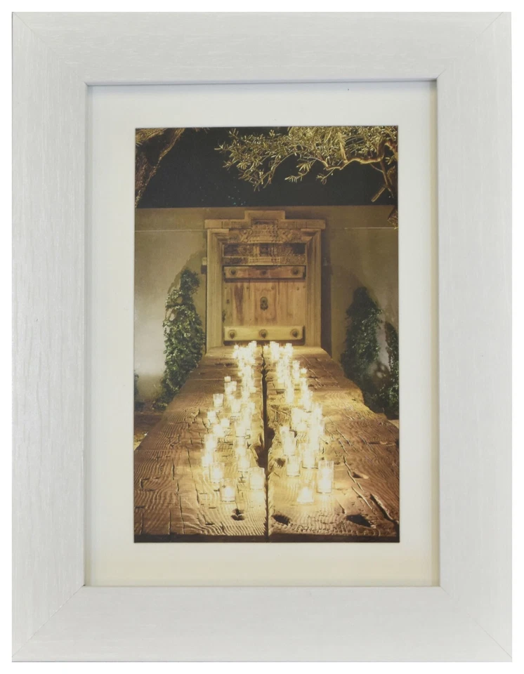 5 x 7 Picture Photo Frame Black, Gray or White Glass 4 x 6 Mat Wall Desk Mount - Image 3 of 4