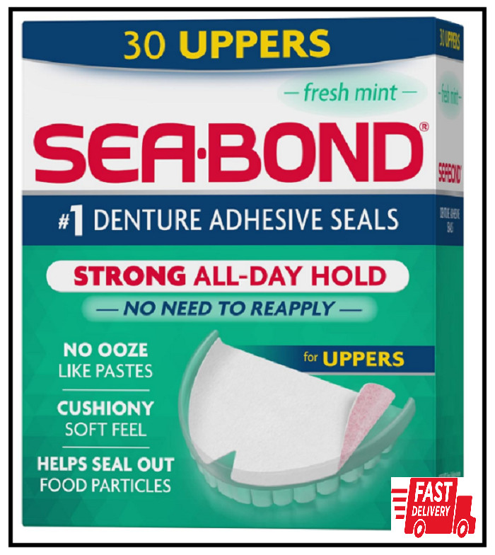 NEW Sea Bond Secure Denture Adhesive Seals Fresh Mint Uppers Zinc Free All Day