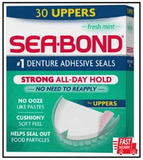 NEW Sea Bond Secure Denture Adhesive Seals Fresh Mint Uppers Zinc Free All Day