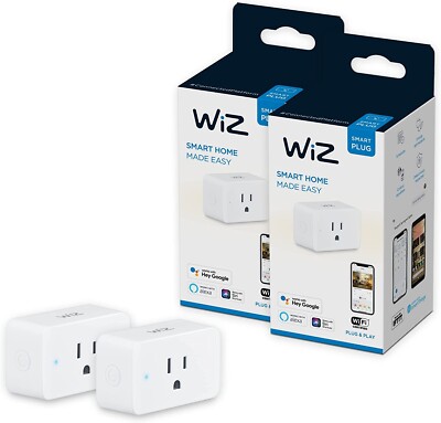 2Pack WiZ Wi-Fi Smart Plug Brand New Socket Outlet APP Control Work w/Google