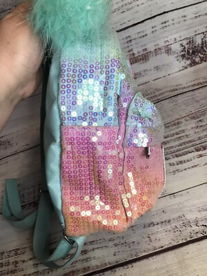 iridescent sequin initial mini backpack Frozen Elsa Glitter Cosplay A playful nod to Elsas magical world Sequin Small Backpack - Justice