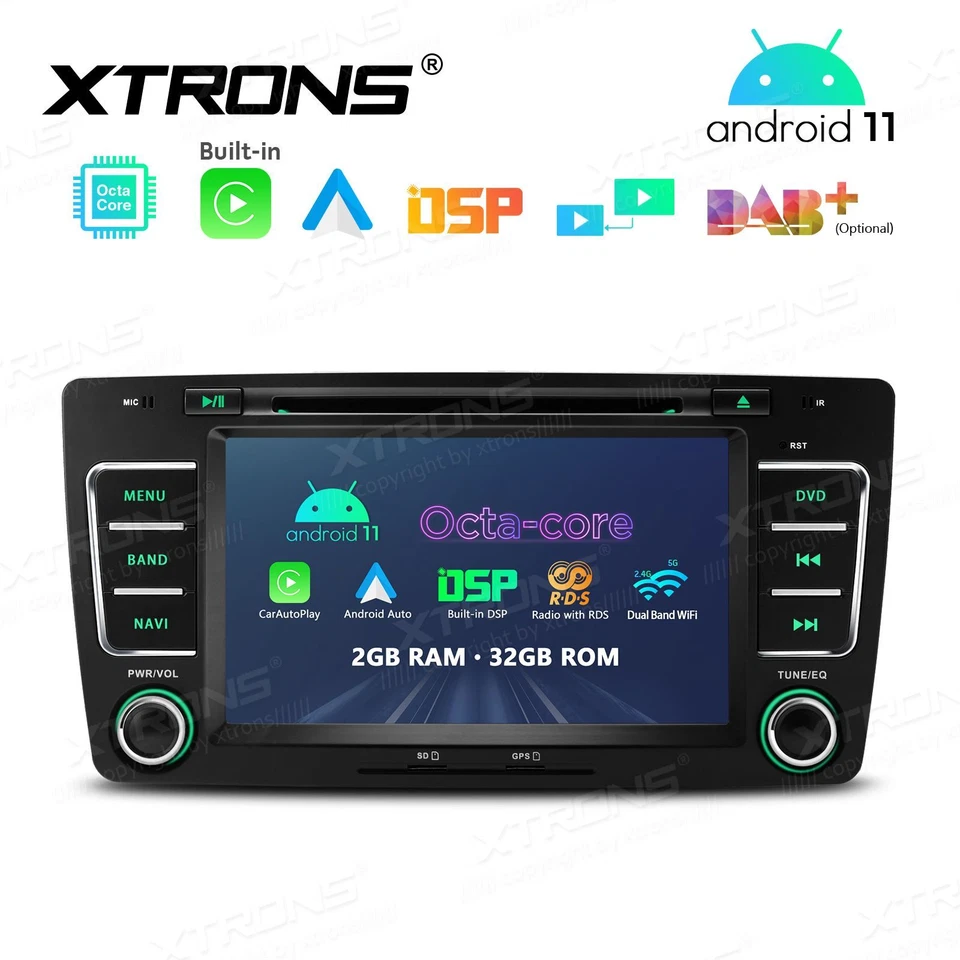 AUTORADIO ANDROID 11 STEREO AUTO 7 SKODA OCTAVIA YETI COMANDI VOLANTE NAVI WIFI - Immagine 3 di 4