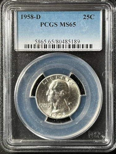 1958-D  25C Washington Quarter Dollar PCGS MS65  80485189