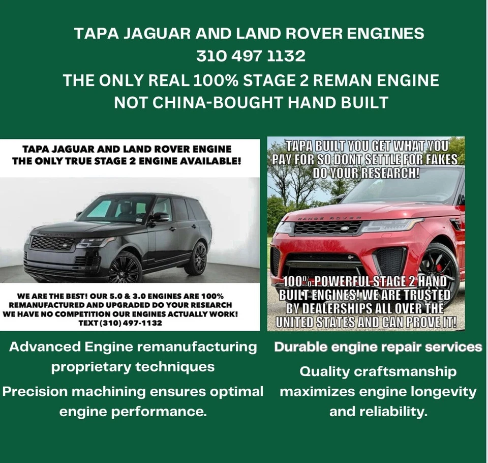 Motor Land Rover LR4 3.0 sobrealimentado a la venta LR079612 100 % reman 2014-2018 Foto 3 de 4