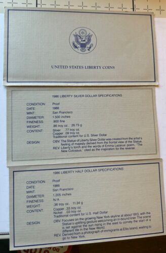 1986 Liberty PF. Silver Coin Box PARTIAL SET! Half Dollar Coa's Sleeve Coin Caps - Picture 5 of 5