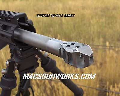 6.5mm SPITFIRE Muzzle Brake 5/8x24 TPI for 6.5 Creedmoor in Cerakote Black