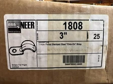 EGS NEER 1808 3” Qty In Box-25 1-hole Played Stamped Steel “click On” Strap