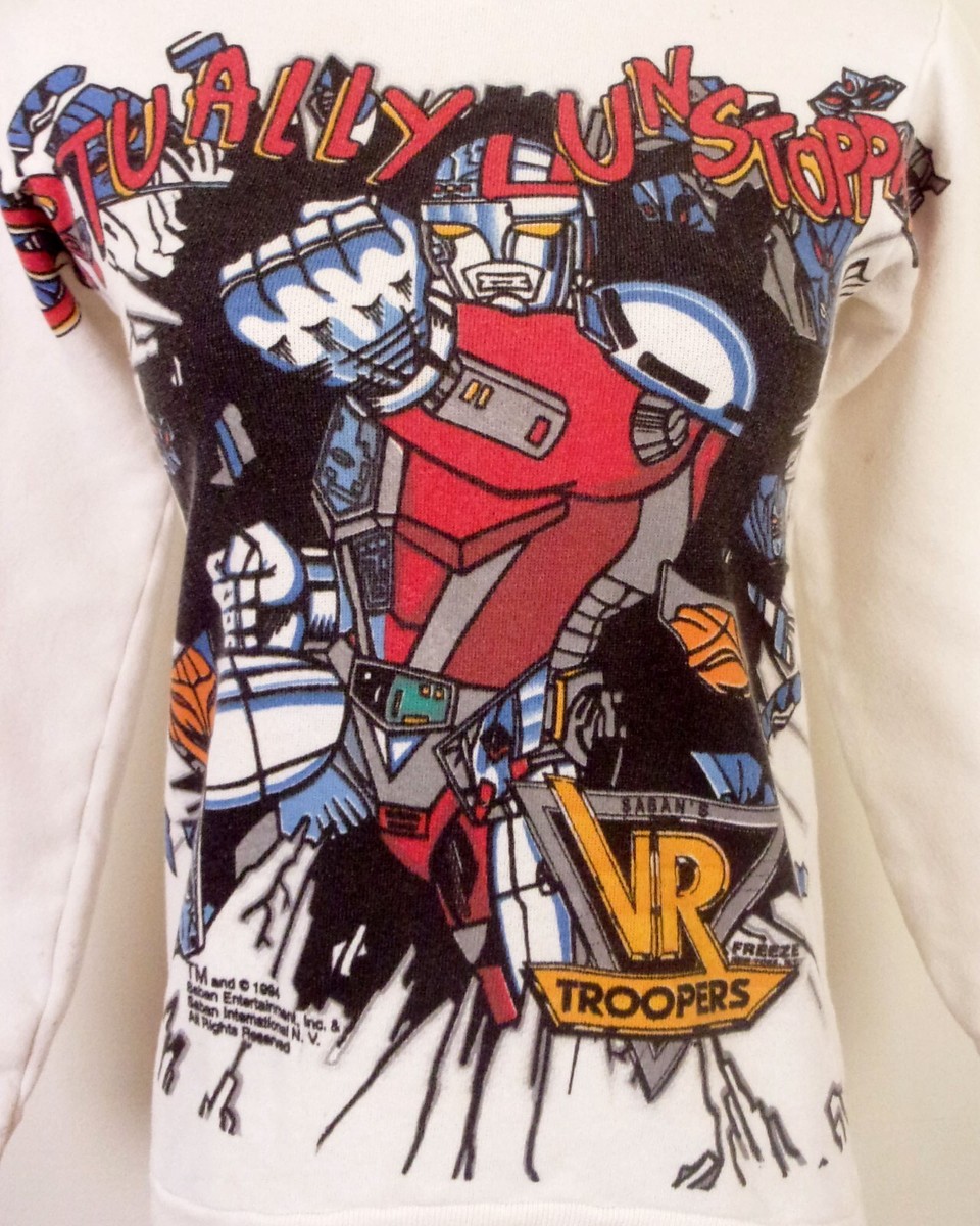 トップス VR RATHIAN CREWNECK vintage 90s Freeze VR Troopers 1994 AOP Sweatshirt Double
