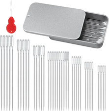 FIVEIZERO 80/40 PCS Premium Stainless Steel Sewing Needles, 7 Sizes Large Eye Se