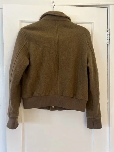 ZARA Origins BOMBER JACKET Aviator Size L Wool Exterior Quiet Luxury Old Money image 9