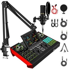 Podcast Equipment Bundle with 3.5mm BM800 Condenser Microphone for Pc/Phone L...