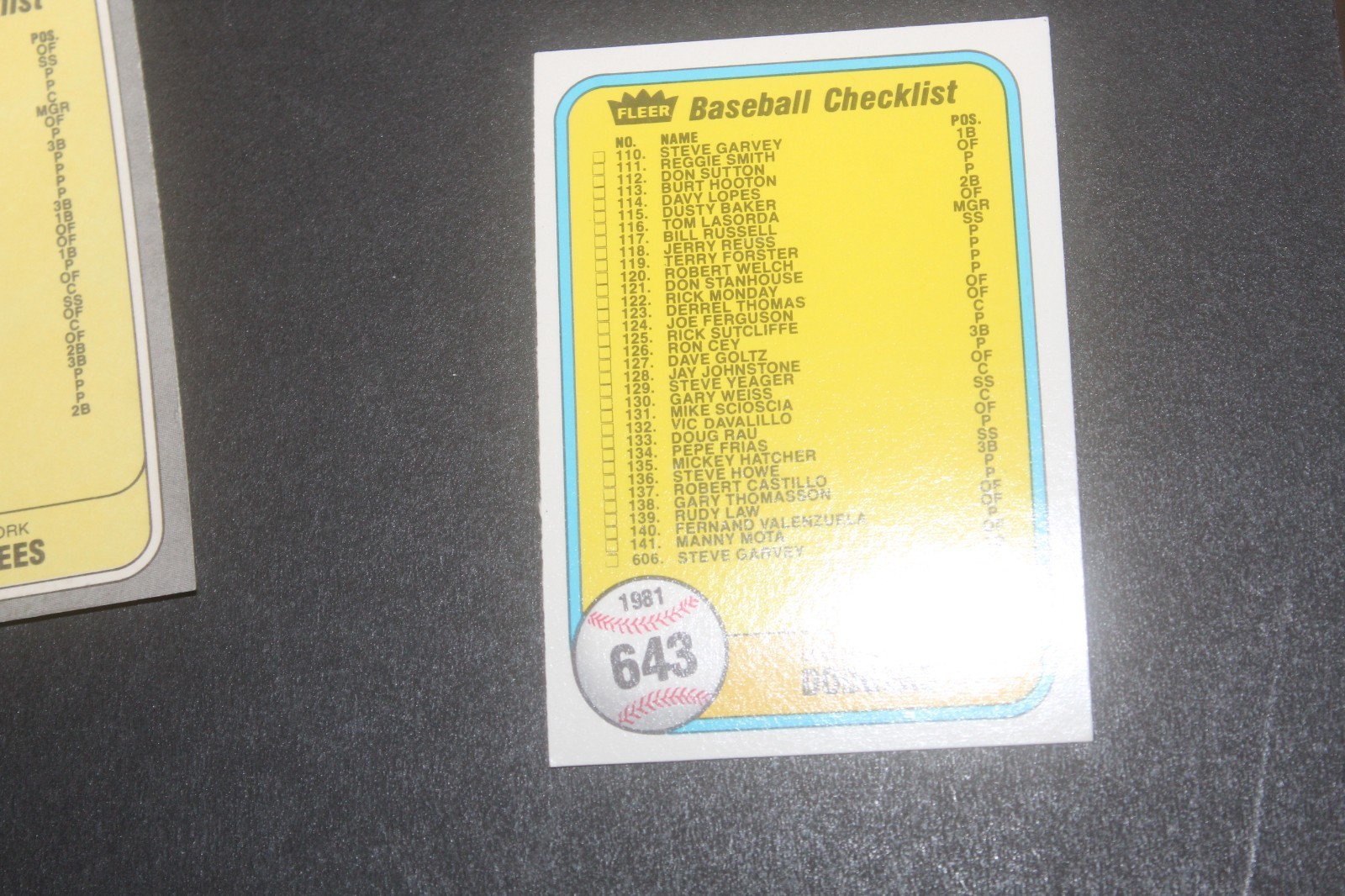 1981 Fleer Baseball Card Complete Finish Fill Your List Set U-Pick #351-360