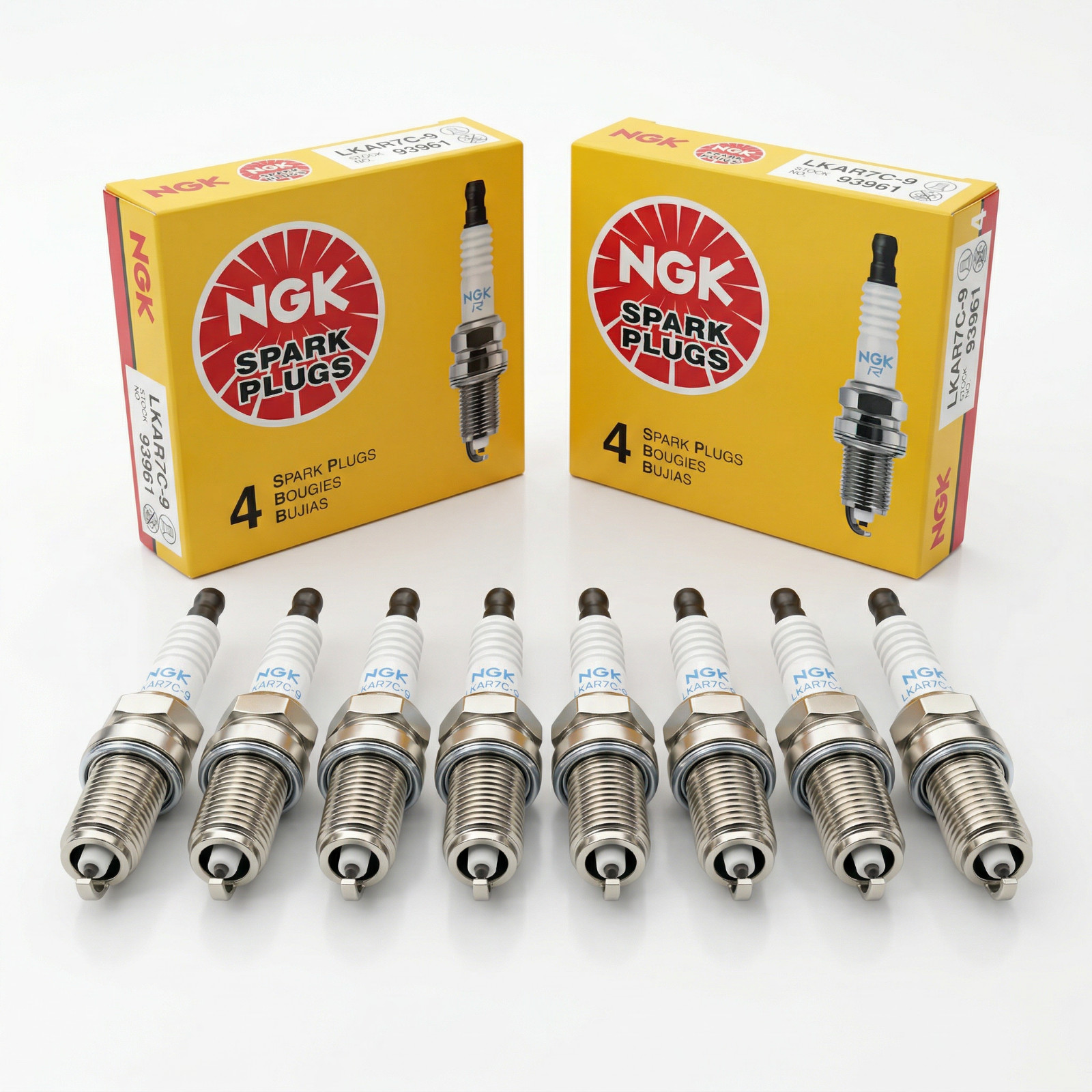 8x Genuine NGK LKAR7C-9 93961 Spark Plugs Nickel OEM Replacement