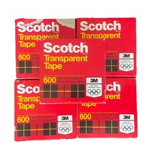 Lot Of 5 Scotch 3M Transparent Tape 600 1/2 in x 1296 in 36 yd. 12.7 mm x 32.9 m